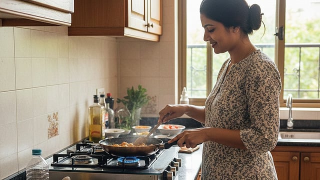 Cooking in gas stove