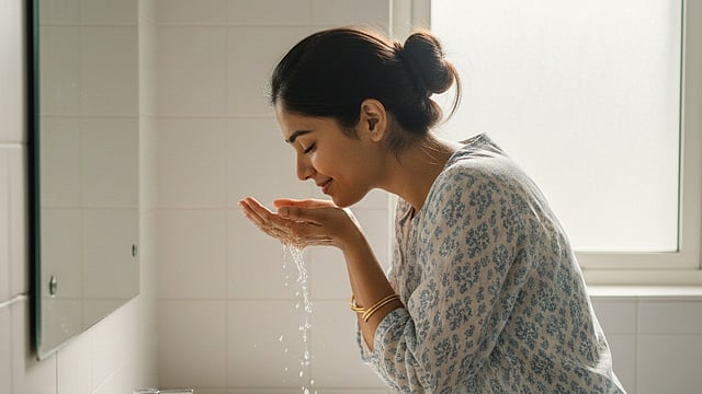 Washing face