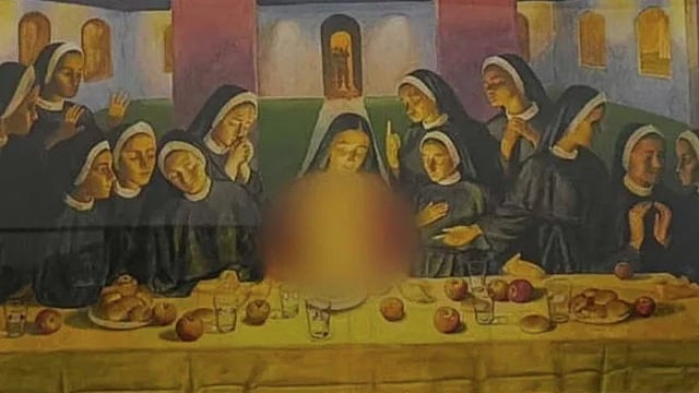 controversial last supper picture removed