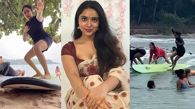 'വീണതല്ല സാഷ്ടാംഗം പ്രണമിച്ചതാ...'; സര്‍ഫിങ് വിഡിയോയുമായി സന അല്‍ത്താഫ്; കയ്യടിച്ചും ട്രോളിയും ആരാധകര്‍ 