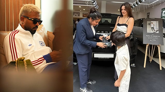 Hardik Pandya surprises son and ex-wife with Land Rover Defender