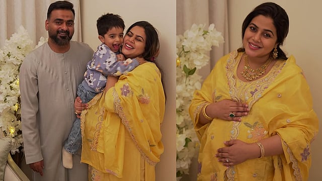 Shamna Kasim with her husband