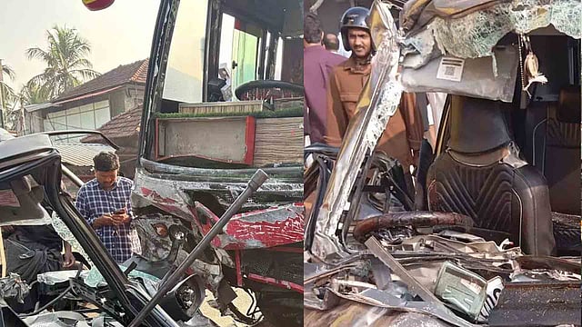 Three dead in bus-car collision in Morayur Malappuram