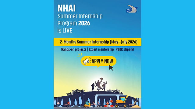 NHAI Summer Internship 2026 students applying online for Rs20000 stipend program before April 15