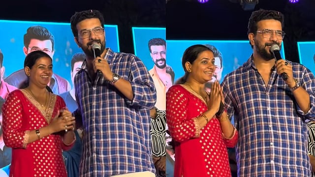 'ഞാൻ മൈക്ക് കൊടുക്കുന്നില്ല,  ട്രോളൻമാർക്ക് ചിലപ്പോൾ ഇവൾ തീറ്റ കൊടുക്കും'; ഭാര്യയെ പരിചയപ്പെടുത്തി രമേഷ് പിഷാരടി