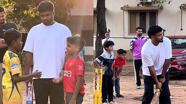 'ചേട്ടൻ കൂൾ ആണ്'; കുട്ടികൾക്കൊപ്പം ക്രിക്കറ്റ് കളിച്ചു സഞ്ജു, ഉപദേശം നൽകി മടക്കം (വിഡിയോ)