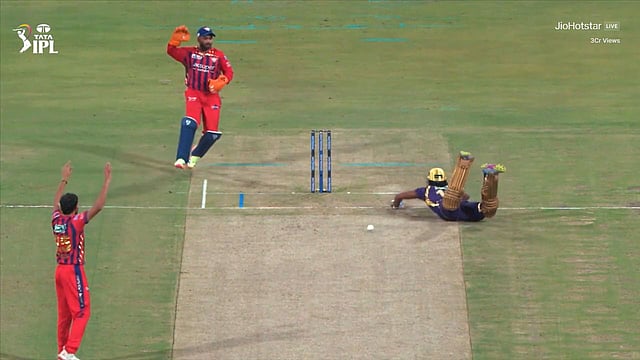 kkr star given out for obstructing the field