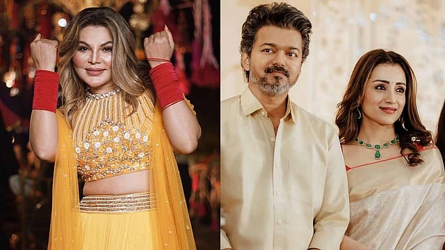 'വിജയ്യും തൃഷയും കല്യാണം കഴിക്കണം, മെഹന്തിയ്ക്ക് ഞാനെത്തും': രാഖി സാവന്ത്
