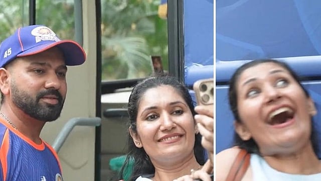 'ഫോൺ ഓഫായതിന് ഞാനെന്തു ചെയ്യും'; രോഹിതിനെ വെട്ടിലാക്കി സെൽഫിക്കായി പിന്നാലെ കൂടി ആരാധിക, ഒടുവിൽ... (വിഡിയോ)