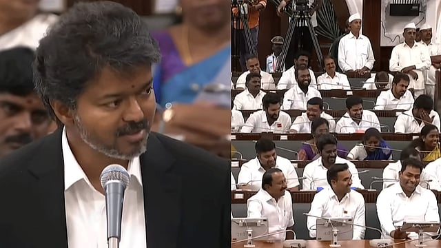 'ലെറ്റ് മി ടെല് യു എ കുട്ടി സ്റ്റോറി'; കന്നി പ്രസംഗത്തിലും കഥ പറഞ്ഞ് വിജയ്; സഭയില് കൂട്ടിച്ചിരി, വിഡിയോ