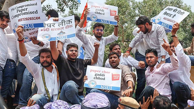 NSU protest against NEET question leak