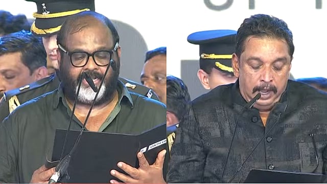 സിപി ജോണും ഷിബു ബേബി ജോണും സഗൗരവം; മുഖ്യമന്ത്രിയും 18 മന്ത്രിമാരും ദൈവനാമത്തില്‍ സത്യപ്രതിജ്ഞ