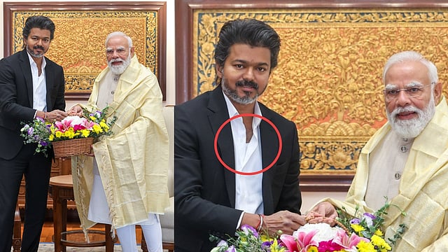 'പ്രധാനമന്ത്രിയെ കാണാൻ പോയതോ അതോ സംവിധായകനെയോ ?'; വിജയ്യുടെ വസ്ത്രധാരണത്തിന് വിമർശനം