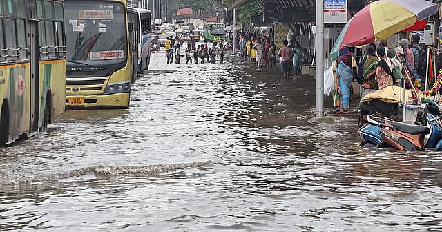 waterlogged busy East Fort in Thiruvananthapuram