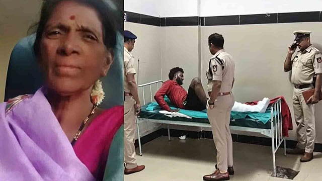മുത്തശ്ശിയെ കല്ലുകൊണ്ട് ഇടിച്ചു കൊലപ്പെടുത്തി; ഒളിവില് പോയ ചെറുമകനെ പൊലീസ് വെടിവെച്ചു വീഴ്ത്തി