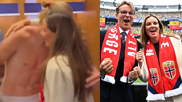 Norways future queen Princess Ingrid Alexandra hugs Erling Haaland