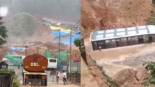 തൊഴിലാളികളുമായി എത്തിയ ബസ് ഒലിച്ചുപോയി; പള്ളിയും വീടും മണ്ണിനടിയില്; രക്ഷാപ്രവര്ത്തനം ദുഷ്കരം