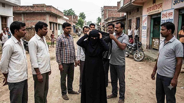 മുസ്‌ലിം യുവതിയെ നിര്‍ബന്ധിച്ച് നിഖാബ് അഴിപ്പിച്ചു, സുഹൃത്തിനെക്കൊണ്ട് സിന്ദൂരം ചാര്‍ത്തിച്ചതായും പരാതി; വിഡിയോ പുറത്ത്