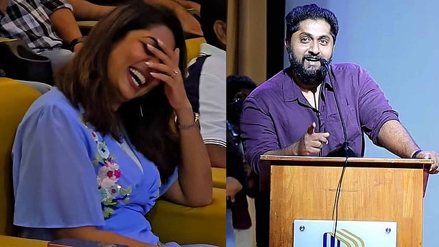 'ഞാന് സിഎം ആയി സത്യപ്രതിജ്ഞ ചെയ്യുമ്പോള് സാരിയുടുത്ത് നവ്യ ഉണ്ടാകണം'; ധ്യാന്റെ പ്രസംഗം കേട്ട് ചിരിടയക്കാനാകാതെ നടി