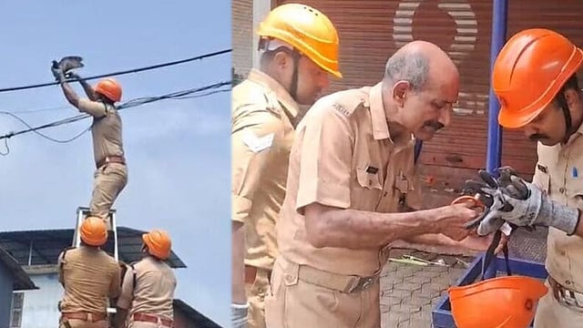 കരുതലിന്റെ 'ഫയർ' കരങ്ങൾ; ഒരു ദിവസം മുഴുവൻ വൈദ്യുതി ലൈനിൽ കുടുങ്ങിക്കിടന്നു; ഒടുവിൽ പ്രാവിന് പുതുജീവൻ