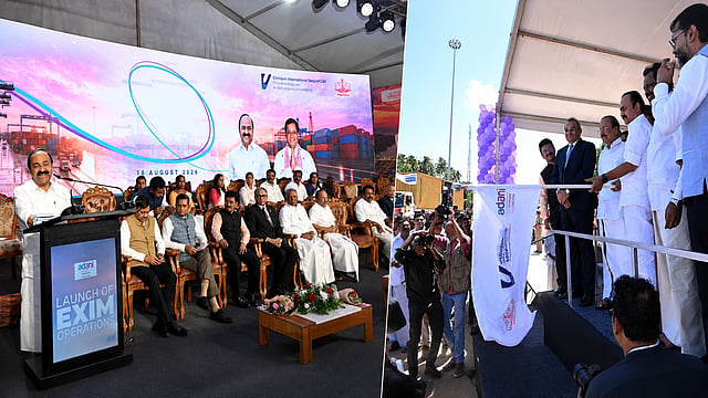 വികസന കുതിപ്പില് വിഴിഞ്ഞം, ആദ്യ കണ്ടെയ്നര് ഫ്ലാഗ് ഓഫ് ചെയ്തു; ഇനി കരമാര്ഗവും ചരക്കുനീക്കം