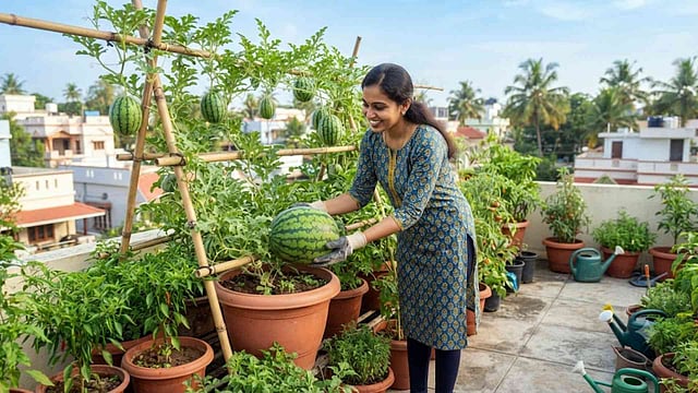വള്ളികള് പടര്ന്നുപിടിക്കുന്നത് ഒഴിവാക്കാന് ഒരു താങ്ങോ ട്രെല്ലിസോ ഉപയോഗിച്ച് മുകളിലേക്ക് വളര്ത്താം