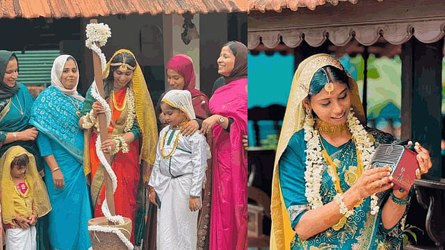 ഉരലിന്റെ താളവും പട്ടുതട്ടത്തിന്റെ ശോഭയും; ഗൃഹാതുരതയുണർത്തി 'അരികുത്ത് കല്യാണം' വീണ്ടും: സോഷ്യൽ മീഡിയയിൽ വൈറലായി പഴയ മാപ്പിള പാരമ്പര്യം