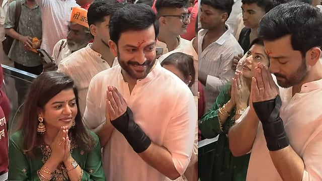 ലാൽബാഗ് രാജയിൽ ഗണപതിയുടെ അനുഗ്രഹം തേടി പൃഥ്വിരാജും സുപ്രിയയും; വൈറലായി ദൃശ്യങ്ങൾ