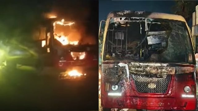 ഓടുന്ന കെഎസ്ആർടിസി ബസിന് തീപിടിച്ചു; യാത്രക്കാർക്ക് അ​ദ്ഭുത രക്ഷ