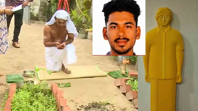 'അവന് ഇനി വരില്ല', മകന്റെ രൂപം തടിയില് കൊത്തിയെടുത്ത് അന്ത്യകര്മ്മം നടത്തി, ചിതയില് ദഹിപ്പിച്ച് അമ്മ