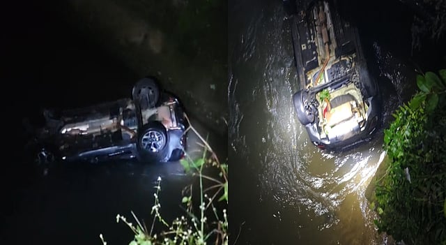കാര്‍ പാലത്തില്‍നിന്ന് താഴേക്ക് പതിച്ചു; ഇടുക്കിയില്‍ വിനോദ യാത്രയ്ക്കെത്തിയ സംഘം അപകടത്തില്‍പ്പെട്ടു, ഒരു മരണം 