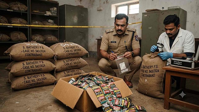 പൊലീസ് സ്റ്റേഷനില് നിന്ന് മോഷ്ടിച്ച പുകയില ഉത്പന്നങ്ങള് ക്വാര്ട്ടേഴ്സില്; കാണാതായത് ഏഴ് ചാക്ക് ഹാന്സ്