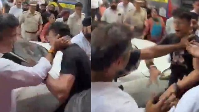 റോഡ് പരിശോധന റെക്കോർഡ് ചെയ്തു; യുവാവിന്റെ മുഖത്തടിച്ച് മന്ത്രി -VIDEO