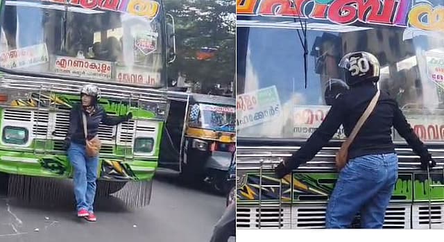 'കൊല്ലാന് നോക്കുന്നോ'; നടുറോഡില് ബസ് തടഞ്ഞിട്ട് യുവതി, കൊച്ചിയില് വീണ്ടും സ്വകാര്യ ബസ് അഴിഞ്ഞാട്ടം - വിഡിയോ