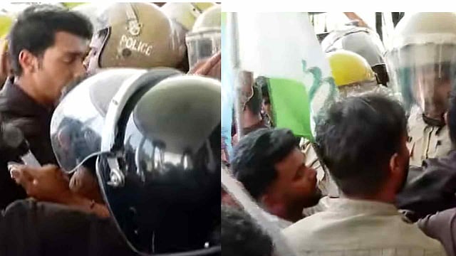 ആർഎസ്എസ് നേതാവിനെ പങ്കെടുപ്പിക്കുന്നതിൽ  പ്രതിഷേധം: കേന്ദ്ര സർവകലാശാലയിൽ വന്ദേമാതരം സെമിനാർ വേദി ഉപരോധിച്ച് വിദ്യാർഥികൾ