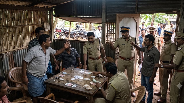ചീട്ടുകളി റെയ്ഡ്: മറ്റുള്ളവരെ പൂട്ടി, കൂടെയുള്ള പൊലീസുകാരനെ വിട്ടയച്ചു; പ്രതിഷേധം കനത്തതോടെ ഒടുവിൽ കേസ്