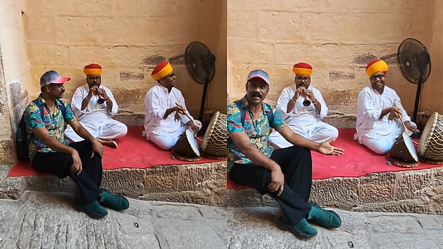 'ചേട്ടൻ ഒരു സംഭവം തന്നെ'; രാജസ്ഥാനി ​ഗായകരെ കൊണ്ട് മലയാളം പാട്ട് പാടിച്ച് ദിനേശ് പ്രഭാകർ, വിഡിയോ വൈറൽ