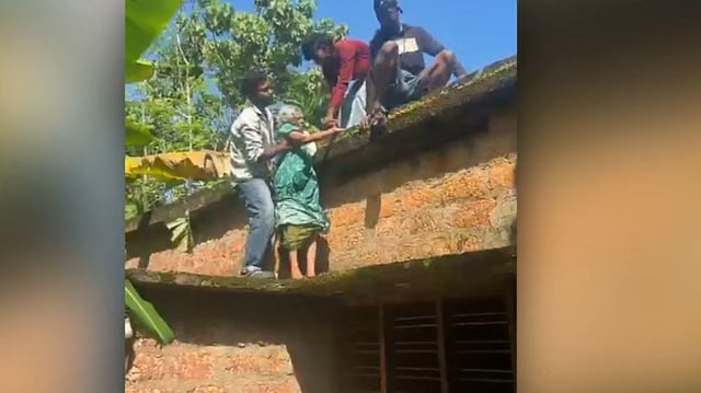 മക്കള് സംരക്ഷിക്കുന്നില്ല, വീടിന് മുകളില് നിന്ന് ചാടാനൊരുങ്ങി വയോധിക; രക്ഷപ്പെടുത്തി നാട്ടുകാര്