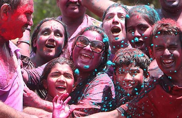 കോഴിക്കോട് കോട്ടുളിയിലുള്ള ഉത്തരേന്ത്യന് കുടുംബങ്ങളുടെ ഹോളി ആഘോഷം. ഫോട്ടോ-ടിപി സൂരജ്
