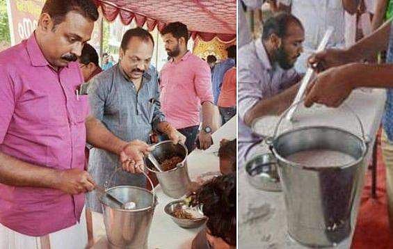 അയ്യപ്പൻമാർക്ക് സിപിഎം വക അന്നദാനം; പന്തലിട്ട് കഞ്ഞിയും പയറും വിളമ്പി ലോക്കൽ കമ്മിറ്റി
