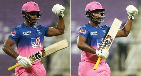 അർധ സെഞ്ച്വറി ആഘോഷത്തിലെ 'ആ മസിലു പിടിത്തം' എന്തിനായിരുന്നു? കാരണം ഇതാണെന്ന്  സഞ്ജു സാംസൺ