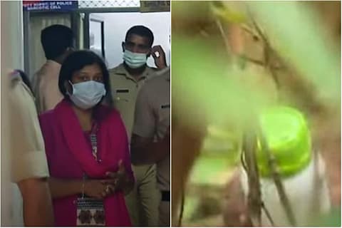 നിർണായക തെളിവായ വിഷക്കുപ്പി കാട്ടിൽ നിന്ന് കണ്ടെടുത്തു; ഗ്രീഷ്മയുടെ വീടിനു സമീപം തടിച്ചുകൂടി ജനക്കൂട്ടം