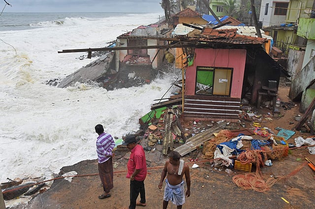 തിരുവനന്തപുരം വലിയതുറയിലുള്ള ഡേവിഡിന്റെ വീട് പൂർണമായും കടലെടുത്തത് കഴിഞ്ഞ വർഷം/ ഫോട്ടോ: ബിപി ദീപു/ എക്സ്പ്രസ്