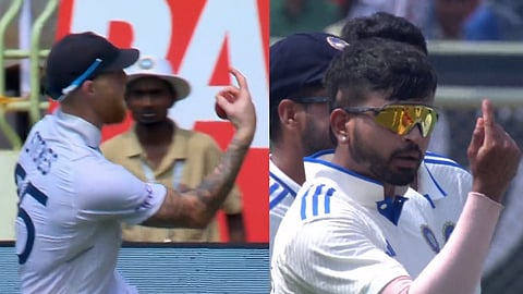 വിക്കറ്റ് നേട്ടമാഘോഷിക്കുന്ന സ്റ്റോക്സും ശ്രേയസും