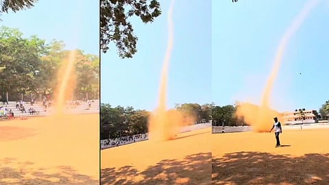 പൂജപ്പുര സ്റ്റേഡിയത്തില്‍ പൊടിക്കാറ്റ് 