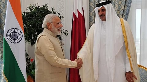 പ്രധാനമന്ത്രി നരേന്ദ്ര മോദിയും
അമീര്‍ തമീം ബിന്‍ ഹമദ് അല്‍താനിയും
