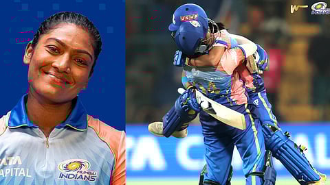 അമന്‍ജോത് കൗറിനൊപ്പം വിജയം ആഘോഷിക്കുന്ന സജന