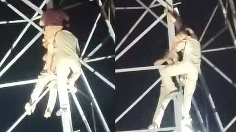 10 കെവി ടവറിനു മുകളില്‍ കയറി യുവാവിന്റെ ആത്മഹത്യാ ഭീഷണി 