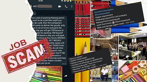പെൻസിൽ പാക്കിങ് ജോലി; വീട്ടിലിരുന്ന് ലക്ഷങ്ങൾ നേടാമെന്ന് വാ​ഗ്ദാനം: തട്ടിപ്പാണ്, സൂക്ഷിക്കണം
