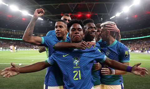 ബ്രസീൽ താരങ്ങളുടെ ആഹ്ലാദം 